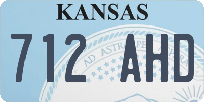 KS license plate 712AHD