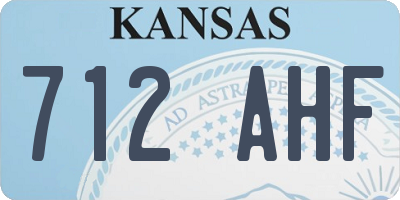 KS license plate 712AHF