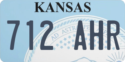 KS license plate 712AHR