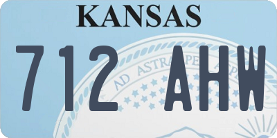 KS license plate 712AHW