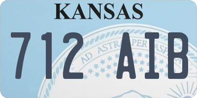 KS license plate 712AIB