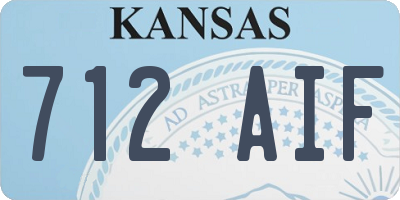 KS license plate 712AIF