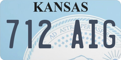 KS license plate 712AIG