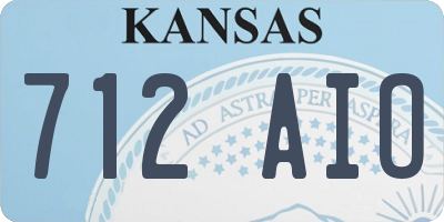 KS license plate 712AIO