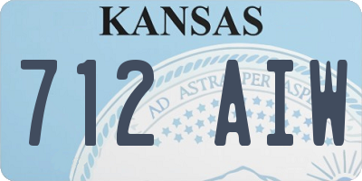 KS license plate 712AIW