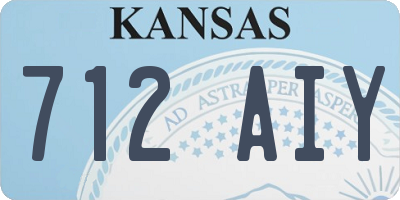 KS license plate 712AIY