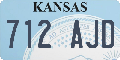 KS license plate 712AJD