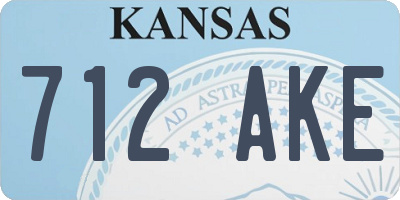 KS license plate 712AKE