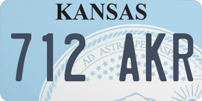 KS license plate 712AKR