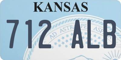 KS license plate 712ALB