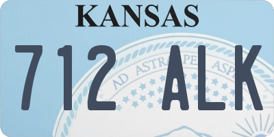 KS license plate 712ALK