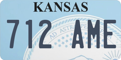 KS license plate 712AME