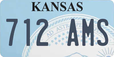 KS license plate 712AMS