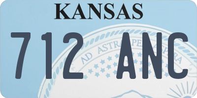 KS license plate 712ANC