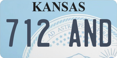 KS license plate 712AND