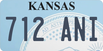 KS license plate 712ANI