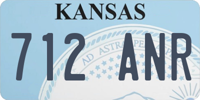 KS license plate 712ANR