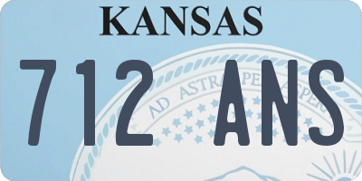 KS license plate 712ANS