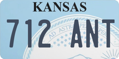 KS license plate 712ANT