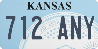 KS license plate 712ANY
