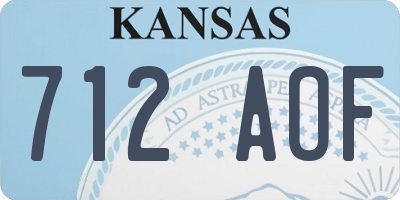 KS license plate 712AOF