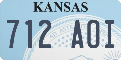 KS license plate 712AOI