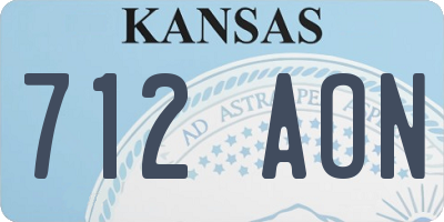 KS license plate 712AON