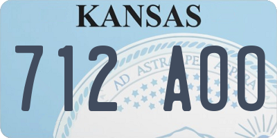 KS license plate 712AOO