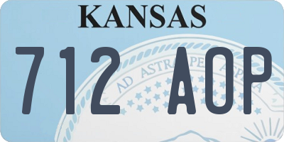KS license plate 712AOP