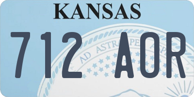KS license plate 712AOR