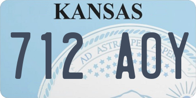 KS license plate 712AOY