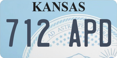 KS license plate 712APD