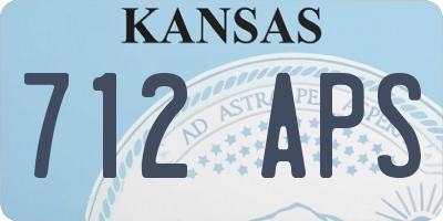 KS license plate 712APS