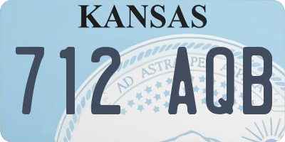 KS license plate 712AQB