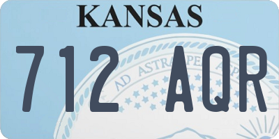 KS license plate 712AQR