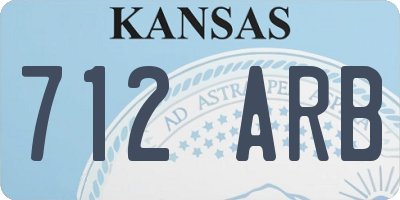 KS license plate 712ARB