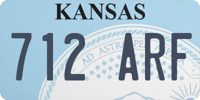 KS license plate 712ARF
