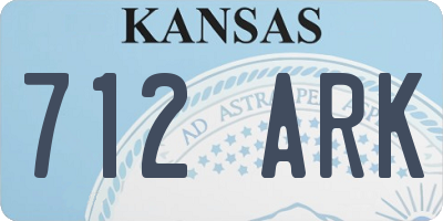 KS license plate 712ARK