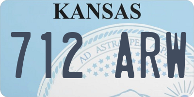 KS license plate 712ARW