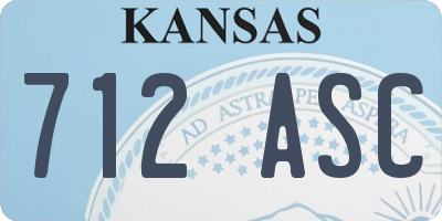 KS license plate 712ASC