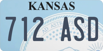 KS license plate 712ASD