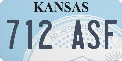 KS license plate 712ASF