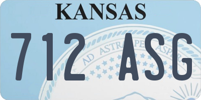 KS license plate 712ASG