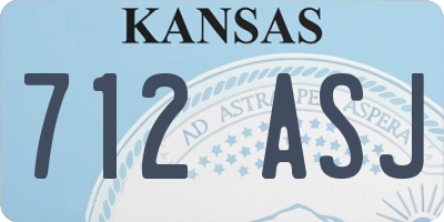 KS license plate 712ASJ