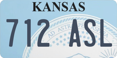 KS license plate 712ASL