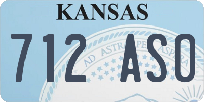 KS license plate 712ASO