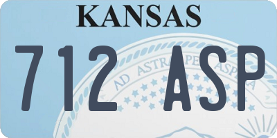 KS license plate 712ASP