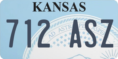 KS license plate 712ASZ