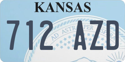 KS license plate 712AZD