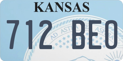 KS license plate 712BEO